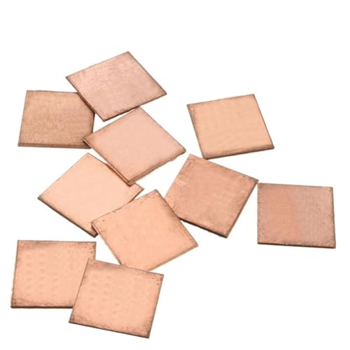 Xuulan Reines Kupferblech 10 Stück Laptop Kupferblech Platte Streifen Shim Thermal Pad Kühlkörper Blatt for GPU CPU Chip Kühlung(15x15x0.3mm)