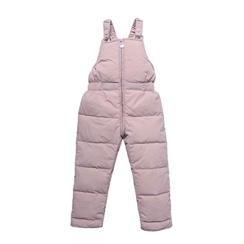 HEONSATI Baby Winterhose Leicht Daunenhose Schneehose Winter Warm Dick Latzhose Outdoor Schnee Hose Verdickte Latzhose Winddichte Winddicht Overall Skihose Schneeanzug Für Mädchen 1-6 Jahre