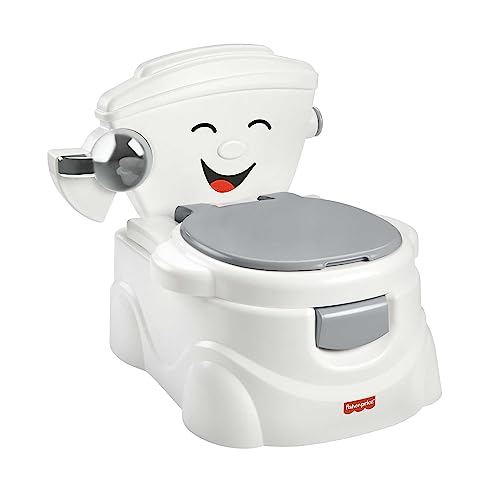 Fisher-Price Meine erste Toilette Töpfchen für Babys, deutsche Version, interaktives Trainingstöpfchen mit Musik und Geräuschen, HJC38