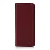 32nd Klassische Series - Lederhülle Case Cover für Samsung Galaxy S7, Echtleder Hülle Entwurf gemacht Mit Kartensteckplatz, Magnetisch und Standfuß - Burgunder