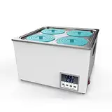 LABFISH Lab Digital Water Bath 6L Capacity Thermostatic Heater Labor Heizgeräte Edelstahl Liner mit wählbaren Öffnungen für Experiment 4 Öffnungen