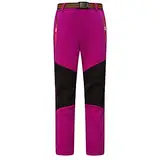 Daysskk Arbeitshose Kinder Winter Mädchen Softshellhose Wanderhose Mädchen Schnelltrocknend Trekkinghose Warm Gefüttert Outdoorhose Mädchen Wasserdicht Funktionshose Rosa 110