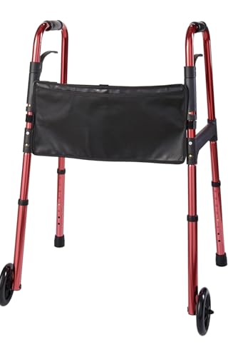 Gehgestell mit Rollen - Gehhilfe für Senioren stabil, Leicht Klappbar, Höhenverstellbar, Gehbock Ultraleicht aus Aluminium Gehwagen für Senioren
