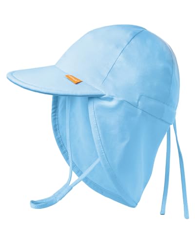 FURTALK Baby Kleinkind Sonnenhut UPF 50+ UV-Schutz Mädchen & Jungen Sommer Kappe Kinder Strand Mütze mit Verstellbarer Kinnriemen und Halsklappen