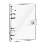 A5 Binder Cover, Clear Soft PVC 6 Hole Ring Binder Refillable Paper Binder Waterproof Loose Leaf Notebook Folder Personal Planner Binder Cover for Diary, Office, Home, School