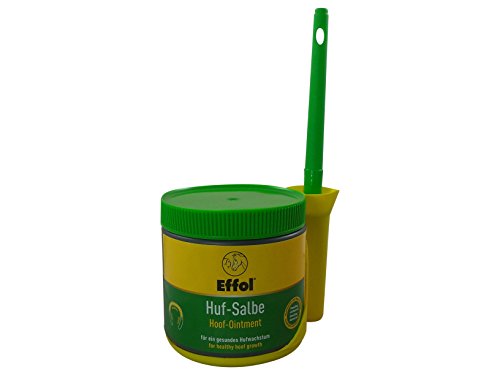 Set Effol Huf - Salbe in grün + Effol Pinsel - Fix - Hufsalbe mit Vaseline und Lorbeeröl 500 ml ein ganzjähriges Pflegeprodukt für hohe Belastbarkeit der Hufe