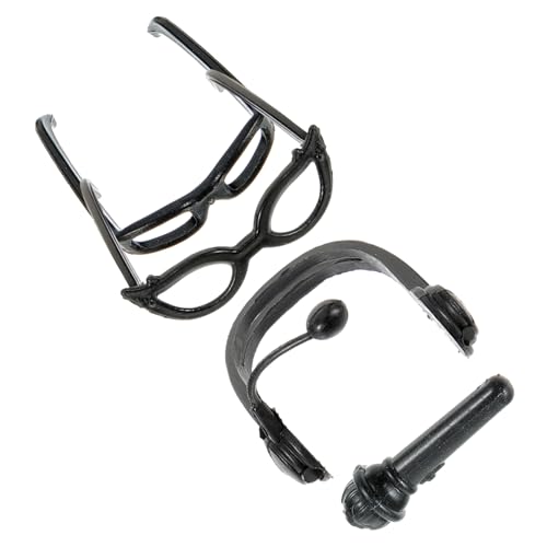 Milisten 1 Set Puppen Anzieh Headset Mini Mikrofon Brillen Headsets Kopfhörer Für Puppen Mikrofon Puppe Dekoratives Headset Puppen Mikrofon Puppen Anzieh Kopfhörer