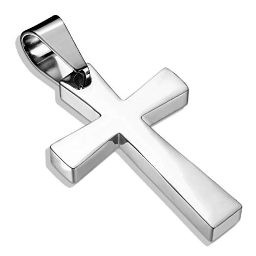 Kreuz Anhänger I Kreuz Anhänger silber I Unisex Anhänger Kreuz silberfarben aus 316L Edelstahl