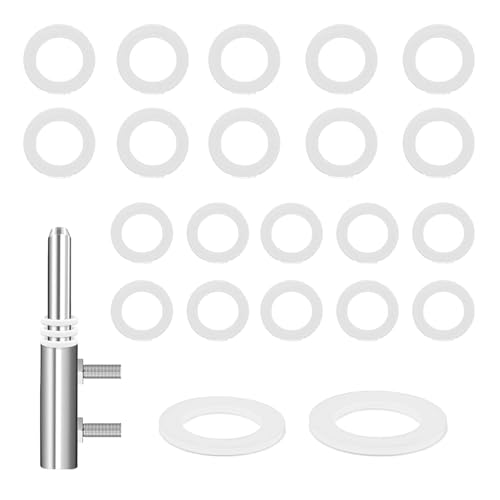 HSYTEK 40 Stück Tür Unterlegscheiben, Unterlegplatten Kunststoff für Zimmertür, 20 Stück 14 * 8 * 1mm und 20 Stück 15 * 10 * 1.2mm Fitschenringe Set, Geeignet für eine breite Palette von Türen, Weiß