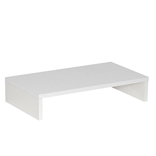 CARO-Möbel Monitorständer Monitor Schreibtischaufsatz Bildschirmerhöhung in weiß 50 x 10 x 27 cm (B x H x T)
