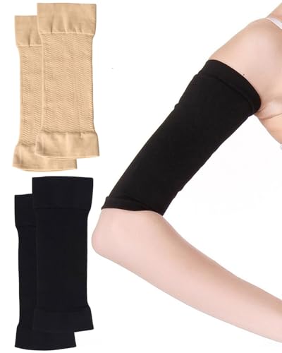 KEMUZ 2 Paare oberarm bandage Kompression Arm Ärmel Lymphödem Armwärmer Former Armstulpen Armstrumpf Armmanschette Kompressionsmanschette für Ellbogen Arm Sleeve lipödem stulpen ellbogen bandage