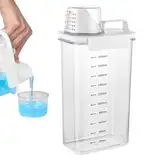 Waschmittel Aufbewahrung, 2300ml Luftdichter Waschmittelspender mit Messbecher, Mehrzweck Waschmittelbox, Transparente Waschpulver Aufbewahrungsbox, für Wäschereien, Badezimmer