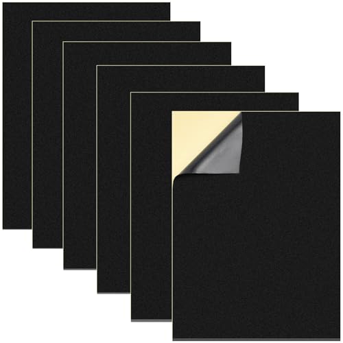 6 Blatt Moosgummi Selbstklebend, 300*200*1/2/3mm Moosgummi Platten, Moosgummi für Kartenherstellung, EVA Bastelschaum mit selbstklebender, Bastelschaumstoff für Bastelarbeiten Fotorahmen Scrapbooking