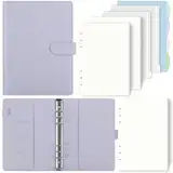 SKYDYE A5 Ringbuch Nachfüllbar, 135 Blätter Nachfüllpapier, Notizbuch Mit Bindertaschen, Binder Für Schulnotizen Und Reisetagebücher (Hellviolett)