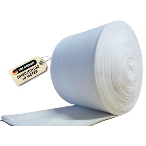 Doubleyou Geovlies & Baustoffe Drainagevlies 20m | Filterstrumpf für Drainagerohre | DN100/DN80 | Filterschlauch | Perfekt für Drainagesysteme | Langlebig | Schutz vor Verstopfung & Staunässe