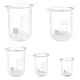 Lixiluxia 5 Stück Messbecher Glas, Becherglas Borosilikatglas, Laborglas Set, Glasmessbecher Klein, Meßbecher 5 Größen 100ml 50ml 25ml 10ml 5ml, für Labore, Klassenzimmer oder den Heimgebrauch