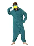 LorranTree Schnabeltier Kostüm Onesie Perry Platypus Tier Kostuem Damen Herren Schlafanzug Weihnachten Karneval Einteiler YZS-Green-L