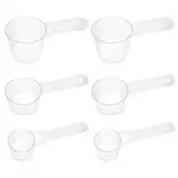 6 Stück Messlöffel Set,Dosierlöffel Transparent mit Skala 7.5g,15g,30g Plastik Dosierlöffel Löffel Kunststoff,Einsetzbar als Dosierhilfe für Waschmittel,Küche zum Backen (60ml 30ml 15ml)