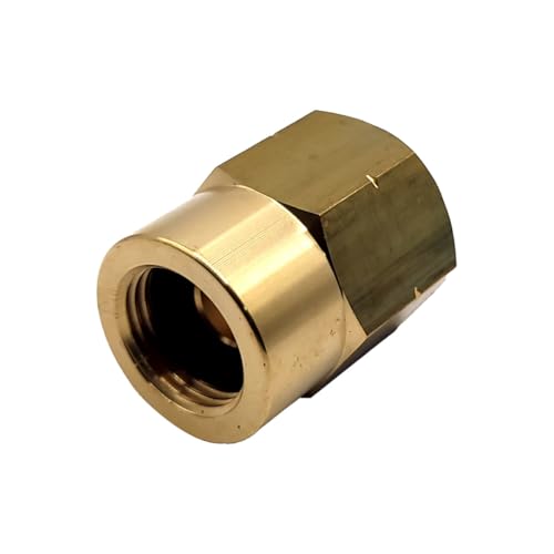 DN Autogas Parts Gasadapter aus Messing, 21,8 mm, Linksgewinde, 21,8 mm, von Butan-Flasche auf britische Standard-POL-Propan-Flasche
