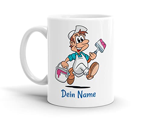 Tasse Personalisiert mit Wunschname Kaffeetasse als Geschenk - Design Maler Lackierer Anstreicher