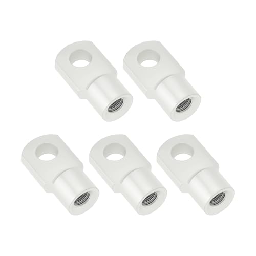eMagTech 5 Stück M6 Gasfeder-Stützstange Flaches Verbindungsstück Lochdurchmesser 6,5mm Verzinkter Stahl Endstück für Türen Hauben Vordächer Horizontales Scharniergelenk