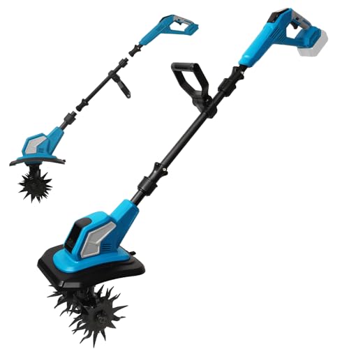 Akku-Bodenhacke für Makita 18V Batterie, Mini Motorhacke 600W Gartenfräse akku, 40 mm Bodenbearbeitungstiefe, 360RPM, Bodenhacke Elektrische Pinne für Garten und Hof