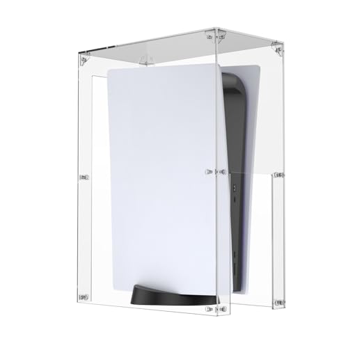 Derkerry Staubschutz aus transparentem Acryl für PS5-Konsole, staubdicht, kompatibel mit Playstation 5-Standard und Digital, 30 cm B x 16 cm T x 40 cm H
