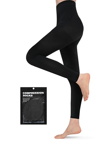 Evolyline Medizinische Kompressionsstrumpfhose Damen Herren Lang 15-20 mmHg, Klasse I Abgestufte kompressionsstrümpfe Stützstrümpfe Zehenfreie für schwangerschaft Krampfadern Ödeme lipödem