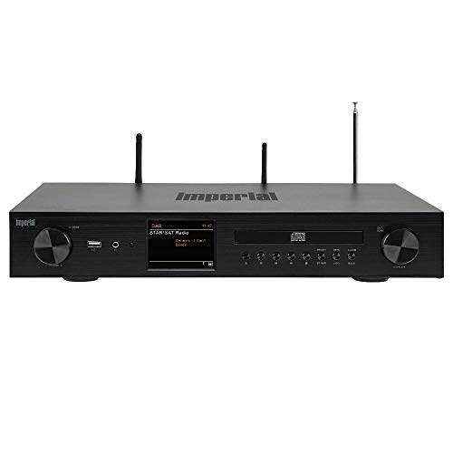 Imperial DABMAN i550 CD HiFi-Verstärker Internetradio (DAB+/DAB/UKW/WLAN, Bluetooth, Streaming Dienste, CD-Player, Stereo Endstufe, AV Receiver), schwarz, hifi breite, 22-252-00