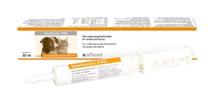 Alfavet DiarPositiv PRO, Diät-Ergänzungsfuttermittel, Paste für Hunde und Katzen, Linderung bei Durchfall, 30ml Injektor