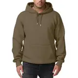 Smith & Solo Herren Kapuzenpullover – Sweatshirt Pullover Rundhals – Langarm – Slim – Fit – Training – Hoodie – Pulli – Hochwertige Baumwollmischung Männer (Stone XL)