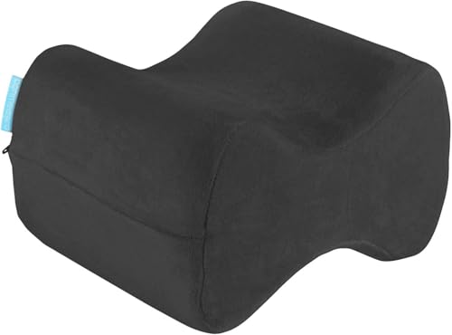 Kniekissen für Seitenschläfer - Orthopädisches Kniekissen, Memory Foam, Beinkissen zur Linderung von Knie-, Rücken- und Hüftschmerzen, waschbarer Bezug - Wellness-Grau, 20 x 25 x 15,7 cm
