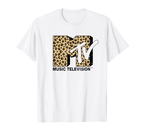 MTV Leopard Pattern Fill Logo T-Shirt