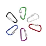 6 Stück Multicolor Karabiner, Karabiner Klein Schlüsselanhänger, D-Ring Karabiner Clip, Kletterschnalle, Mini Karabiner Schlüsselanhänger, für Camping Reisen Rucksack Hundeleine (6 Farben)