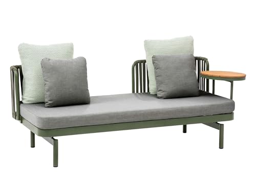 LC Garden »Loungano« Lounge Sofa Rope Multifunktionssofa inkl. Tisch verstellbar Polstergarnitur (Grün)