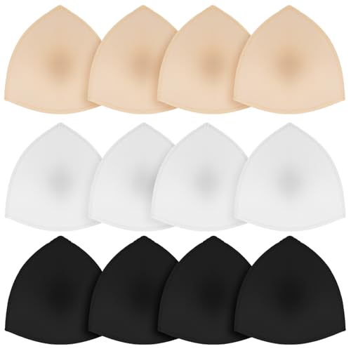 6 Paar BH Einlagen Sponge BH Insert Pads Dreieck-BH-Einlagen für Frauen, BH-Pads, BH-Polsterung, Herausnehmbare Sport-BH-Pads, Atmungsaktive Push-Up-Brust-BH-Einlagen aus Schwamm für Bikini