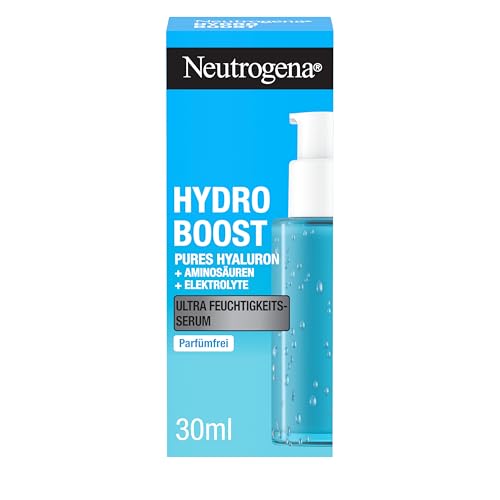 Neutrogena Hydro Boost Ultra Feuchtigkeitsserum (30 ml), parfümfreie Gesichtspflege mit Hyaluronsäure, Aminosäuren & Elektrolyten, spendet sofort intensive Feuchtigkeit, für alle Hauttypen geeignet