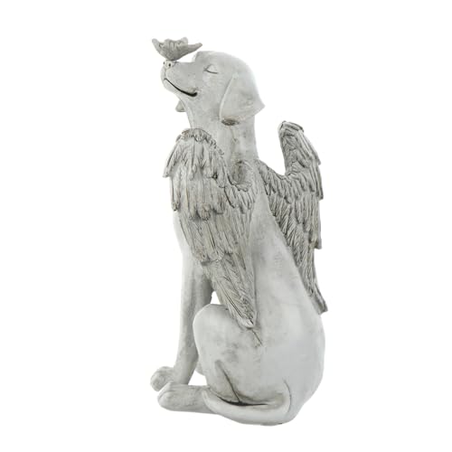 ORFOFE Pet Dog Memorial Statue Engel Dog Gedenkstein Aus Resin Für Garten Trauerfigur Für Verstorbene Haustiere Gedenkstein Mit Engelsflügeln Tiergrabmal Zur Erinnerung An Geliebte