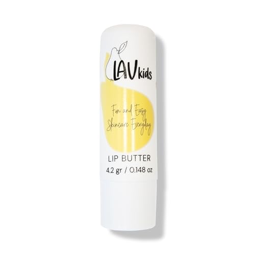 Lav Kids Pflegende Lippenbutter sanft duftend, natürlicher Kinderbalsam, ultra-feuchtigkeitsspendende Lippenbutter für empfindliche Haut, Kinderarzt, getestet und zugelassen, für Kinder, intensive