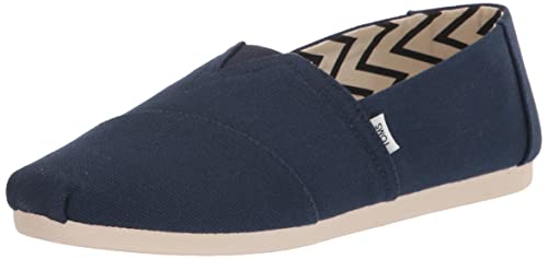 TOMS Herren Alpargata aus recycelter Baumwolle Flache Slipper, Marineblau, 43 EU