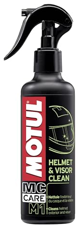 Motul - Helm- und Visierreinigungsspray für Motorradhelme - Streifenfreier Glanz - Anti-Insekten-Wirkung - Neutrale und nicht aggressive Formel - MC Care Helmet & Visor Clean M1-250 ml