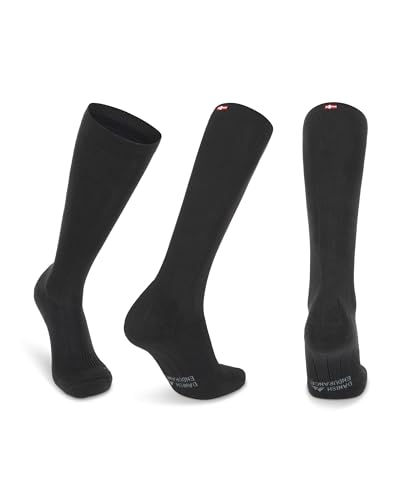 Abgestufte Kompression Socken für Männer & Frauen EU 43-47 // UK 9-12 Einfarbig Schwarz - 1 Paar