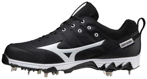 Mizuno Herren Ambition 2 9-Spike Metall Baseball Cleat 9 1/2 (0950), Schwarz/Weiß