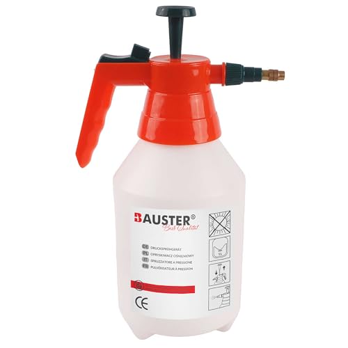 BAUSTER Drucksprüher 1,5L – Handdrucksprüher für Garten, Haushalt & Auto | Feinsprühgerät mit Messingdüse & Sicherheitsventil