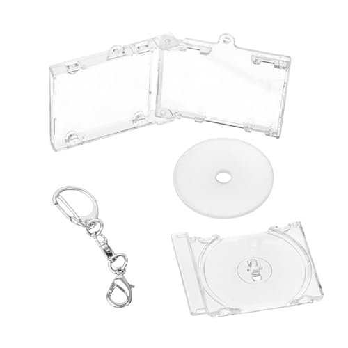 NVOQILIN Acryl-Disc-Album-Anhänger, Rohlinge, Disc-Box, Schlüsselanhänger, geeignet für Schlüsselanhänger, Rucksack, Anhänger, Kette, Clip