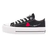 British Knights Damen Kaya Low Sneaker, Black Heart, 37 EU