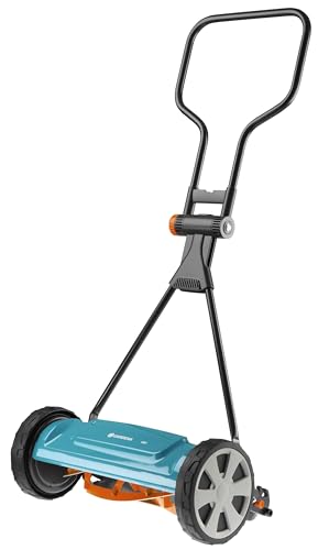 Gardena Classic Spindelmäher 400: Handrasenmäher mit 40cm Arbeitsbreite für bis zu 200 m² Rasenfläche, Messerwalze aus Qualitätsstahl, berührungslose Schneidetechnik, geräuscharm und präzise (4018-88)