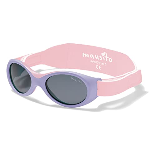 Mausito BABY Sonnenbrille 0-1,5 Jahre Mädchen I VERGLEICHSSIEGER Sonnenbrille Baby BPA-frei I 100% UV SCHUTZ I BIEGSAM & verstellbares Band I Europäisches Design Baby Sonnenbrillen