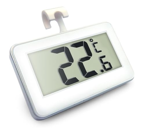 Suplong Kühlschrankthermometer, Digitale Thermometer kühlschrank Mit Gefrierfach Gut Lesbarem LCD-Anzeige Lesen Perfekt für Lnnen/Außen/Home/Restaurants/Bars/Cafés (Weiß-1)