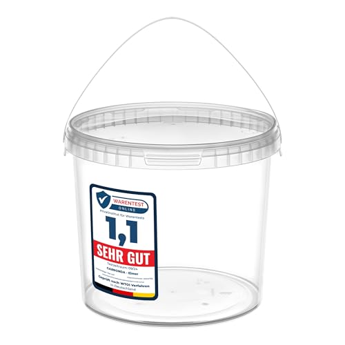 Garronda Eimer mit Deckel 5 L für die Lagerung von Lebensmittel- und Chemischen Produkten 1 Stück Transparent GD-0072